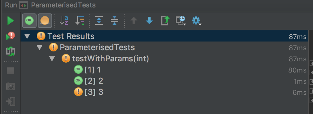 Parameterised Tests IDE